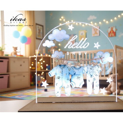 Προσωποποιημένο Βρεφικό Φωτιστικό LED "Hello Baby" fot041