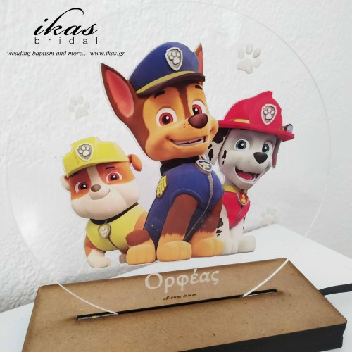 Φωτιστικό Paw Patrol με όνομα fot029