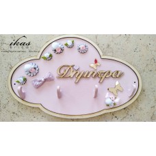 Κρεμάστρα τοίχου λουλούδια kret043