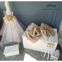 Πακέτο βάπτισης κορίτσι με μονόγραμμα pakv143