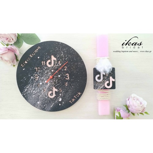 Πασχαλινή λαμπάδα, ρολόι tik tok pas514