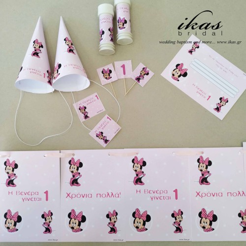 Σετ πάρτυ minnie πουά ροζ